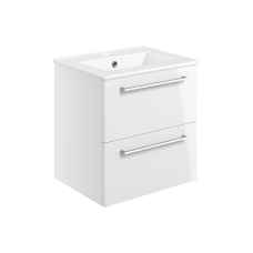 Pilton 510mm Wall Hung Vanity Unit with Basin in Gloss White